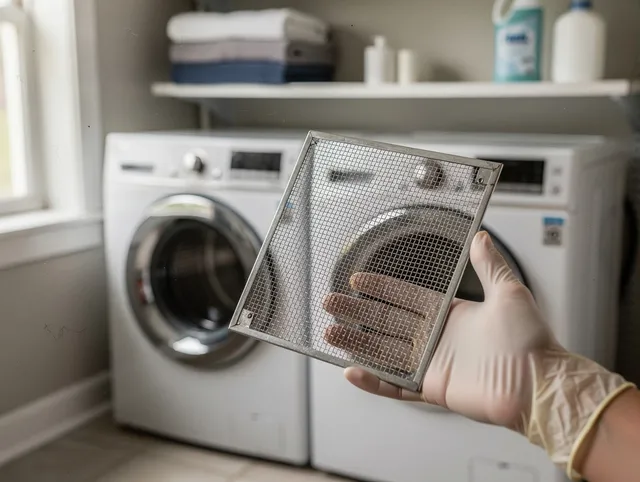 Bristol Dryer Vent Cleaning specialist performing detailed lint trap cleaning service in Bristol